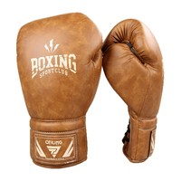 Gants de boxe MMA professionnels personnalisables en cuir microfibre rétro à lacets