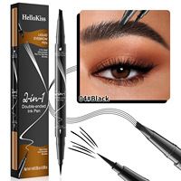 Crayon à sourcils liquide professionnel naturel waterproof à séchage rapide, double embout de positionnement fin, pointe à 2 fourches, fini mat EOM