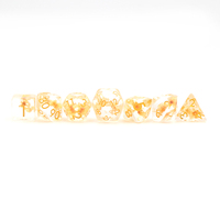 Modern terbaru 16Mm tepi lembut transparan bunga kuning grosir batu permata warna polihedral kustom Resin alami Dic