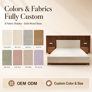 <span class=keywords><strong>Letto</strong></span> Moderno con Piattaforma e Contenitore, Testiera in Legno Massello, 2 Comodini, Colore Personalizzabile, Produzione di Fabbrica - Product Image 2