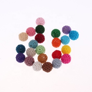 Chine boules de feutre de laine à la main en gros en bois crochet perles <span class=keywords><strong>coton</strong></span> perles en bois - Product Image 5