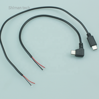 Câble d'alimentation USB C avec extrémité de fil nu de type C vers cordon étamé dénudé personnalisé PD 5v 9v 12v 15v 20v