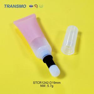 Emballage de blush liquide 15 ml, tête spongieuse, tubes de gloss à lèvres à presser, tubes de rouge à lèvres avec logo, matériau PETG et ABS, couleurs personnalisées - Product Image 4