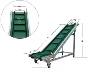 Schuine Pvc Band Transportband Emmerlift Met Verstelbare Snelheid Hellende Op Maat Gemaakte Lift Transportband Met Rok Schotten - Product Image 3