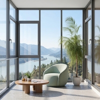 Fenêtre à battant complète en verre trempé, avec moustiquaire en acier inoxydable, insonorisée, durable, avec accessoires de verrouillage, pour balcon, villa, cuisine