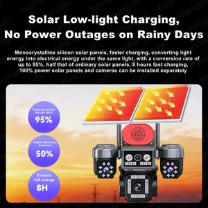 AOV Four Lens 20MP 10K HD Outdoor Solar Surveillance Bullet Camera 360 PTZ IP CCTV Wireless Solar 4G Sim Card Camera <b>Security</b> - Product Image 4