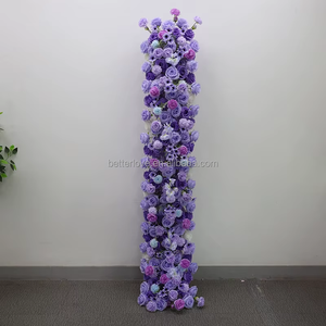 Camino de Mesa y <span class=keywords><strong>Centros</strong></span> de Mesa con <span class=keywords><strong>Flores</strong></span> Color Vino Tinto, Venta Especial, Caminos de Mesa de <span class=keywords><strong>Flores</strong></span> de Rosa de Seda Artificial Personalizados, Decoración para Mesa de Pasillo - Product Image 6