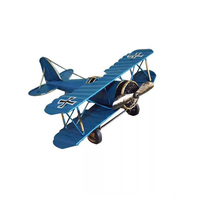 Modèle d'avion vintage en métal, artisanat en fer forgé, avion de la Seconde Guerre mondiale, maquette d'avion de combat à 2 étages, accessoires photo