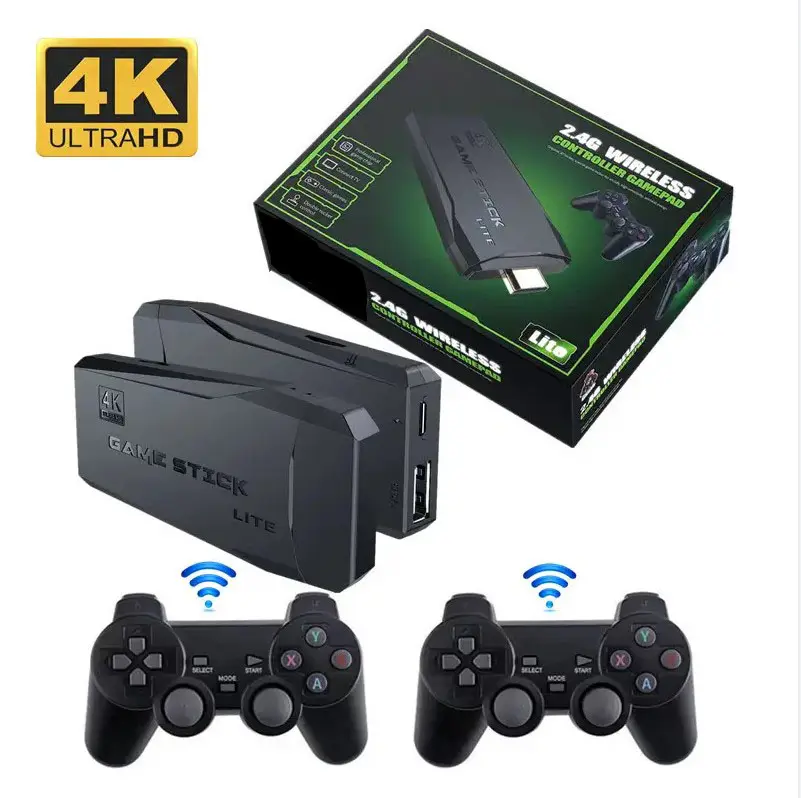 La mejor consola de videojuegos M8 64G 2,4G Double Wireless Stick 4K 20000 + Juegos Retro Game Controller