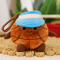 Ballon de sport rond en peluche moelleux avec rembourrage en coton PP, ballon multi-styles, jouet en peluche, porte-clés
