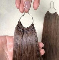 Extensions de cheveux à tresser au crochet Micro Loop Super Double Drawn en cheveux humains vierges européens blonds, extensions de cheveux vierges effet plumes