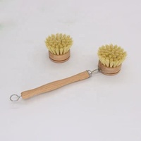 Brosse à main avec distributeur de savon, brosse de cuisine pour le nettoyage des casseroles, des poêles et des éviers, brosse à vaisselle en bambou pour la cuisine