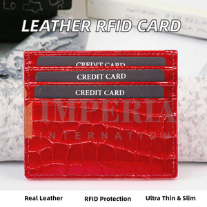 Tarjetero de Cuero de Cocodrilo con Bloqueo RFID, Ultra Delgado, con Clip, para Tarjetas de Crédito e Identificación, Personalizable con Logotipo - Product Image 2