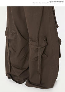 กางเกงยูทิลิตี้ผ้าแคนวาสวินเทจ หลายกระเป๋า ชายโค้ง ทรงหลวม ใส่ได้ทั้งชายและหญิง ทนทาน สไตล์ลำลอง แรงบันดาลใจจากชุดทำงาน ทนทานต่อการใช้งาน - Product Image 4