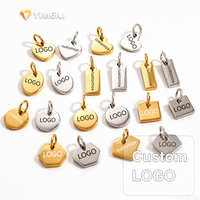 YIMEILI YML & Breloques en acier inoxydable gravées sur mesure, plaquées or et argent, pour bijoux DIY