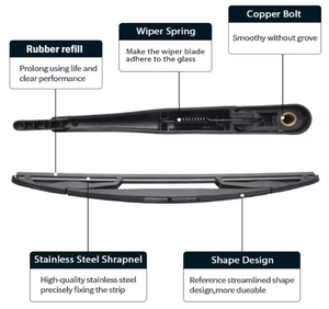 Kit di Sostituzione Spazzola <span class=keywords><strong>Tergicristallo</strong></span> <span class=keywords><strong>Posteriore</strong></span> in Gomma Naturale Premium Silenzioso e Facile da Installare - Product Image 4