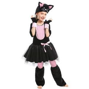 Disfraz Infantil de Gato Negro y Rosa con Lazo para Halloween, Cosplay de Personajes Animales - Product Image 3