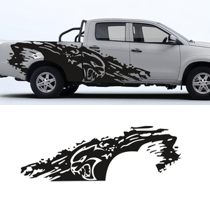 Autocollants de protection de carrosserie en vinyle imperméables personnalisés, design Hellcat, pour jupes latérales de véhicules, voitures et camionnettes - Product Image 1