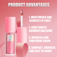 Gloss à lèvres hydratant végétalien repulpant, anti-transfert, liquide crémeux, rouge à lèvres nude scintillant rose brillant