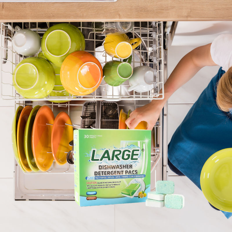 Custom Eco-Friendly Solid Dishwasher Cleaning Tablets Household Chemicals for Disposal Factory Direct