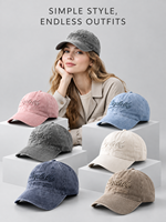 Casquette de baseball vintage en coton délavé, broderie 3D Simple Life, unisexe, 6 panneaux, réglable, style Dad Hat, chapeau de soleil pour l'extérieur