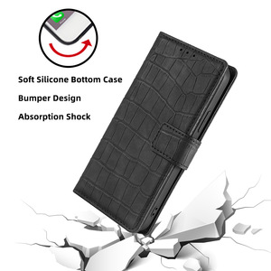 2024 nuevo soporte para teléfono funda de teléfono de cuero de Color puro 15 <span class=keywords><strong>Pro</strong></span> Max <span class=keywords><strong>14</strong></span> 13 12 11 Plus textura de piel de cocodrilo para Samsung S24 Plus S23 - Product Image 4