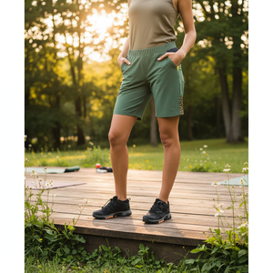 Shorts Casual da donna con Logo personalizzato in poliestere cotone formato XS con motivo leopardato con chiusura a coulisse - Product Image 3