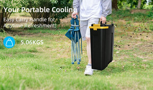 22L Rechargeable Misting Fan <b>with</b> Auto Oscillation LED <b>Light</b> <b>Timer</b> Control & Remote Battery Operated Outdoor Water Spray Fan - Product Image 4