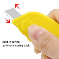 Cutter de sécurité portable mini, outil d'ouverture rapide pour colis, porte-clés promotionnels, mousquetons, emballage en acier inoxydable