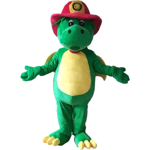 2020 novo design personalizado capacete de fogo dragão verde traje da mascote para uso em festa de Halloween