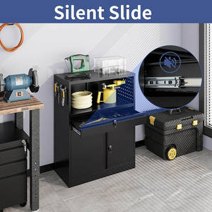 गृह कार्यालय के लिए JH-Mटेक लॉकिंग कैबिनेट धातु कैबिनेट 41.2 "साइड पेगबोर्ड टूल कैबिनेट स्टोरेज के साथ भारी शुल्क गैराज कार्यशाला - Product Image 5