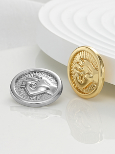 Học Viện Thời Trang Cổ Điển Tất Cả Các Trận Đấu Có Thể Giặt Đan Phù Hợp Với Với Vàng Kim Loại Trang Trí Nút Đính Cườm Mô Hình Tròn Nhựa Cardigan - Product Image 5