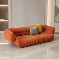 YUANCHANG Modernes Samt-Ecksofa mit Eisenrahmen, Baumwolle, Lärchen- und Eukalyptusholz-Basis, Schwarzem Edelstahl für das Wohnzimmer