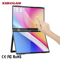 Moniteur portable pliable ODM 15,6 pouces à triple écran, FHD, tactile 10 points, IPS, 100 % sRGB, coque personnalisée, petit format