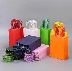 Sacs en papier kraft brun recyclables personnalisés avec poignée pour l'emballage du lait, impression sérigraphique, logo personnalisé - Product Image 2