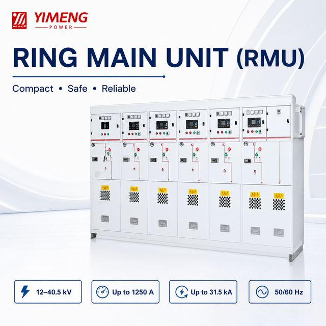 Solid Insulated Ring Main Unit 12kV Compact RMU Switchgear For Utility Scale Solar Farm Power Generation Project Site