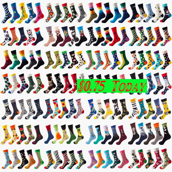 YL 2023 happy socks unisex cotton funny men women colorful socks comfortable crew tube winter thick happy socks & hosiery
