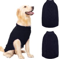 Pull en acrylique tricoté torsadé pour chien, col montant, idéal pour l'hiver et les promenades quotidiennes (vente en gros)