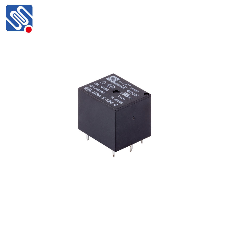 Meishuo MPA-S-124-C 15A 5V / 6V / 9V / 12V / 24V 10A Miniature PCB JQC-3FF T73 DC12V 4 Pin Sugar Cube Relay