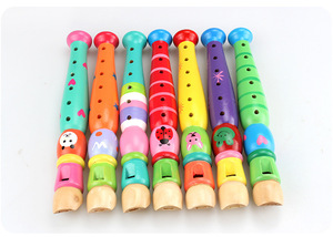 <span class=keywords><strong>Flauta</strong></span> de dibujos animados de madera, grabadora para niños, 6 agujeros, juego de Piccolo, instrumentos musicales, juguetes educativos, <span class=keywords><strong>flauta</strong></span>, mezcla de colores pintados - Product Image 4