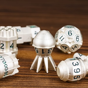 Jeu de dés polyédriques 7 pièces en métal 4 couleurs, motif <span class=keywords><strong>bombe</strong></span> nucléaire, personnalisé <span class=keywords><strong>pour</strong></span> DND RPG et jeux de société - Product Image 3