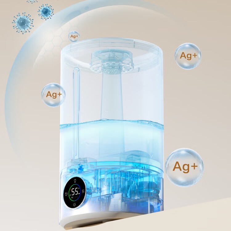 Innovative Smart UV Humidifier Ultrasonic Fogger Humidifier OEM Ag+ Silver Ions Sterilization Water Humidifier with Night Light
