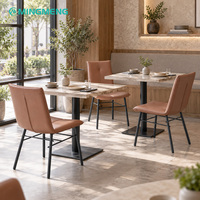 Meubles de restaurant commerciaux, table à manger, chaise de salle à manger en cuir PU, banquette capitonnée verticale pour café bistro