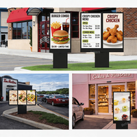 Pantalla LCD Triple para Exteriores de 3x55 Pulgadas, Impermeable IP65, Gráficos Animados Digitales para Menús de Restaurantes de Comida Rápida Drive-Thru