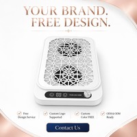 Extracteur de poussière pour ongles à double ventilateur haute aspiration avec grille métallique amovible pour un nettoyage facile du filtre