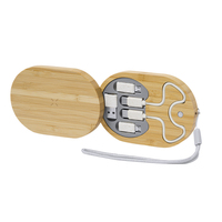 Kit de adaptación de cable de carga multifunción de forma ovalada adaptador de cable USB personalizado rápido con cargador inalámbrico de caja de Bambú