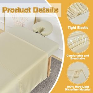 Soft Microfiber Salon Table Sheets <b>Set</b> 2 Piece <b>Set</b> <b>Massage</b> Face Rest Cover - Product Image 4