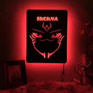 โคมไฟภาพเงาอะนิเมะ LED เปลี่ยนสีได้สำหรับตกแต่งบ้านไฟกลางคืนติดผนังสีดำอะคริลิคไฟผนังควบคุมผ่าน<span class=keywords><strong>แอ</strong></span><span class=keywords><strong>ป</strong></span> - Product Image 6