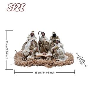 Crèche en résine artisanale, figurines religieuses de Noël décoratives et objets de collection - Product Image 6