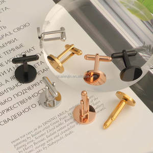 パーソナライズされたロゴカフスステンレススーツブランクゴールドローズゴールドブラック16mm 20mm結婚式の婚約のための形状 - Product Image 6